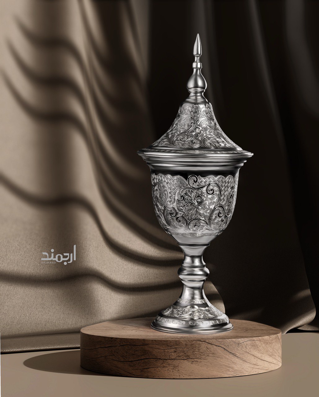 شکلات‌خوری نقره قلم‌زنی تبریز