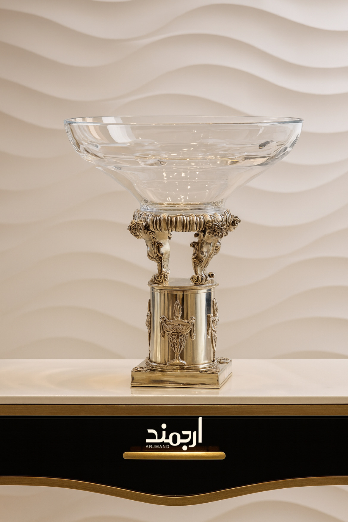 میوه‌خوری نقره آنتیک مدل فرشته چهارگانه